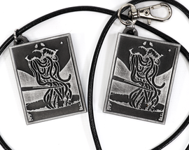 Girl Eating Noodles Keychain / Necklace - Anime Aesthetics