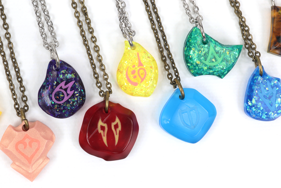 Job Stone Locket Charm Glow Necklaces - FFXIV