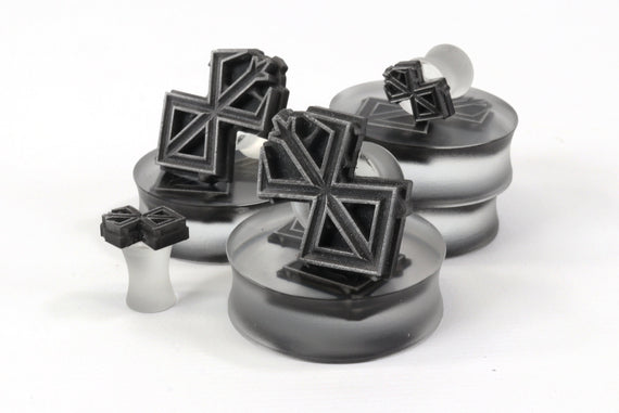 Branded Sacrificial Symbol Gauges 3-35mm sizes - Anime Manga Plugs - Dark Fantasy Gauge - Double Flare Resin Gauges