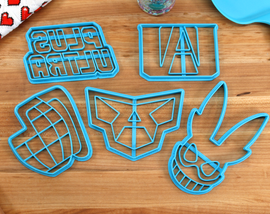 My Hero Academia Symbol Cookie Cutters - All Might Symbol, Bakugo Gauntlet, Deku Mask, Plus Ultra, UA Symbol