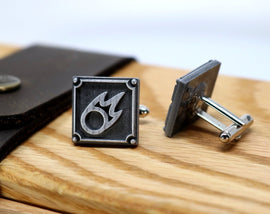 Black Mage FFXIV Job Cufflinks - BLM Metal Resin, Final Fantasy 14 FF14 Soul Crystal - LootCaveCo