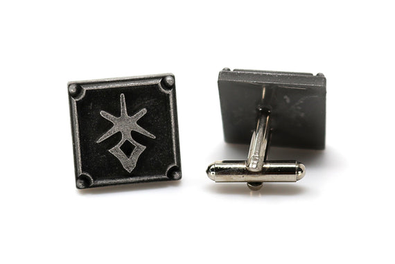 Dark Knight FFXIV Job Cufflinks - DRK Metal Resin, Final Fantasy 14 FF14 Soul Crystal - LootCaveCo