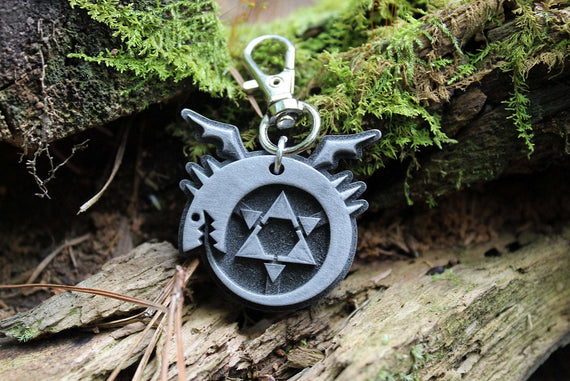Full Metal Alchemist Ouroboros Symbol-Aluminum Keychain/Necklace for FMA Cosplay-Homunculi - LootCaveCo