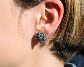 Zelda Earrings Hylian Shield -Stainless Steel Stud- Legend of Zelda Breath of the Wild  - Nintendo/Zelda Gift