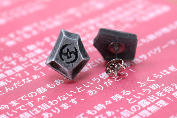 Samurai FFXIV Soul Crystal Earrings/Job Stone FF14 Final Fantasy 14 FFXIV Charm -Stainless Steel Stud-