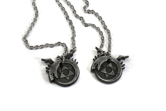 Full Metal Alchemist Ouroboros Symbol-Aluminum Metal Charm Necklace Pin for FMA Cosplay-Homunculi
