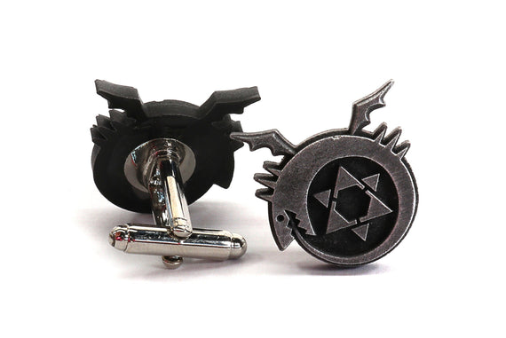 Full Metal Alchemist Ouroboros Symbol-Aluminum Metal Resin Cufflink for FMA Cosplay-Homunculi
