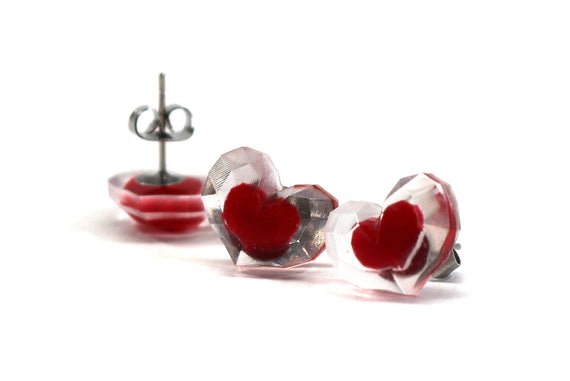 Zelda Heart Container Earrings - Glow in the Dark / Piece of Heart Earrings - Legend of Zelda Breath of the Wild  - Zelda Gift