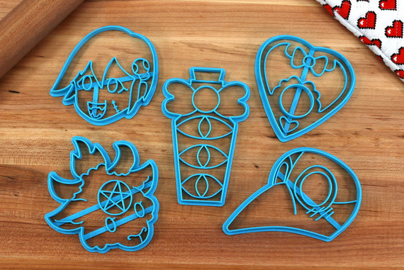 Kawaii Goth Cookie Cutters - Plague Doctor Mask, Zombie Girl, Planchette, Eldritch Bottle, Baby Goat - Undertale /  Baking Gift