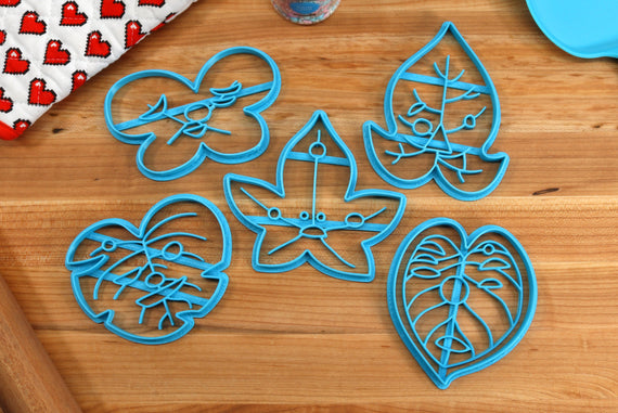 Legend of Zelda Korok Cookie Cutters - Butterfly Korok, Heart Korok, Pointy Korok, Star Korok, Tattered Korok - Breath of the Wild