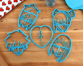MeMeMe Anime Cookie Cutters - Daoko Girl, Fallen Hana, MeMe Face, MeMeMe Heart, Syu