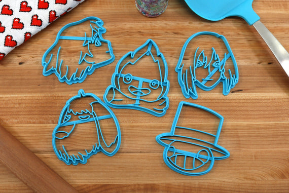 Howls Moving Castle Cookie Cutters - Calcifer, Heen, Howl Jenkins, Turnip Head, Sophie Hatter