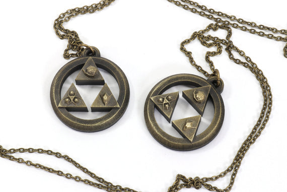 Zelda Triforce Spiritual Stone Charm Necklace - Legend of Zelda Breath of the Wild Necklace - Nintendo/Zelda Gift