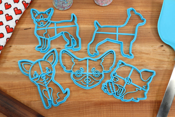 Chihuahua Cookie Cutters - Chihuahua Face, Chihuahua Stack, Chihuahua Strawberry, Chihuahua Outline - Chihuahua Gift Idea