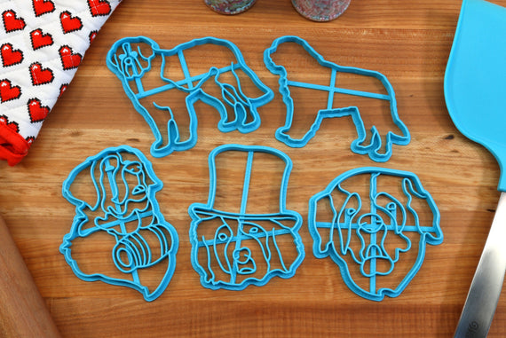 Saint Bernard Cookie Cutters - Shih Tzu Stack, Shih Tzu Face, Shih Tzu Outline - Gift for Saint Bernard Owner