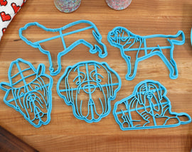 Neapolitan Mastiff Cookie Cutters - Mastiff Face, Mastiff Hat, Mastiff Outline, Mastiff Stack, Mastiff Sitting - Mastiff Gift Idea