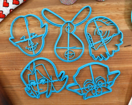 Majoras Mask Face Cookie Cutters - Happy Mask Salesman, Stray Fairy, Kafei, Guardian Diety, Foolish Monkey