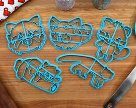 Cute Red Panda Cookie Cutters - Red Panda Outline, Red Panda Face, Red Panda Standing - Red Panda Gift Idea