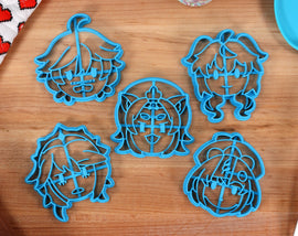 Genshin Impact Cookie Cutters Chibi Faces Set 4 - Chongyun, Diona, Ganyu, Qiqi, Rosaria