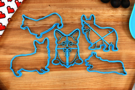 Pembrook Welsh Corgi Cookie Cutters - Pembrook Stack, Corgi Stack, Pembrook Running, Corgi Running