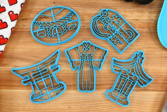Japanese Shrine Cookie Cutters - Omamori, Tori Gate, Shrine Maiden, Kasuga Taisha, Shimenawa Rope - Shrine Themed Gift