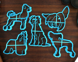 Chinese Crested Cookie Cutters - Chinese Crested Outline, Chinese Crested Stack, Chinese Crested Face