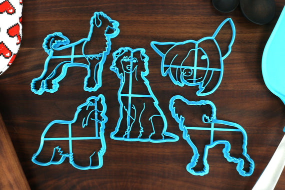 Chinese Crested Cookie Cutters - Chinese Crested Outline, Chinese Crested Stack, Chinese Crested Face