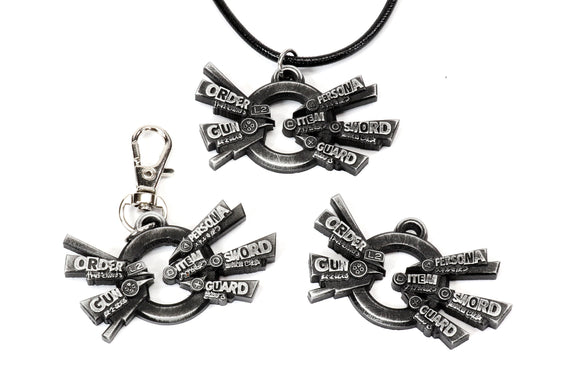 Persona 5 Battle Menu Keychain / Necklace - Persona 5 Pin, Battle Menu - Persona gift Shin Megami Tensei/Atlus/SMT KY1