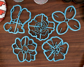 Spring Flower Cookie Cutters Set 2 - Lilac Cookie, Hibiscus Cookie, Snapdragon Cookie, Gladiolus Cookie - Spring Cookie Cutter