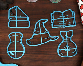 Magical Girl Cookie Cutter- Gem Stone Pouch, Spell Tome, Pondering Orb, Wizard Hat - Gifts for Witches Apprentice & Sorceress
