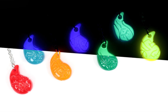 Zelda Secret Stones Locket Style Charm Necklace - Glow in the Dark Sage Tears - Tears of The Kingdom Zonai Artifacts Necklaces | JSLKT1