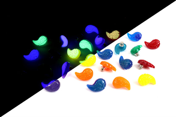 Zelda Secret Stones Pin & Back Button - Glow in the Dark Sage Tears - Tears of The Kingdom Zonai Artifacts Crystal Pins | SNP1