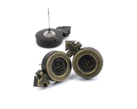 Brisket Symbol Earrings - Brass Golden Earrings - Brisket Guilty Cosplay - Androgyne Symbol | ERG1