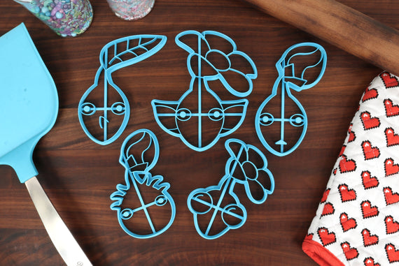 Plant Minions Species, Set 1 - Cookie Cutters - Blue Ones, Purple Ones, Red Ones, White Ones, Yellow Ones - Tiny Treasure Hunters Cutters