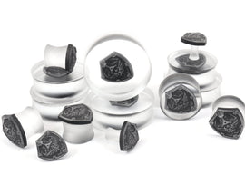 Hylian Shield Gauges 3-35mm sizes / Zelda Ear Gauge Plugs Legend of Zelda -Double Flare Resin Gauges- Hylian Merch - Gaming Gauges