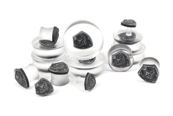 Hylian Shield Gauges 3-35mm sizes / Zelda Ear Gauge Plugs Legend of Zelda -Double Flare Resin Gauges- Hylian Merch - Gaming Gauges