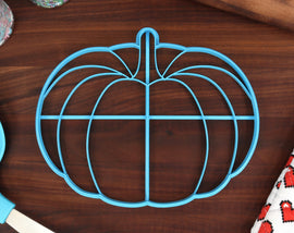 XL 8 Inch Pumpkin Cookie Cutter - Holiday Pumpkin - Halloween Thanksgiving Pumpkins - Large Cookies for Holiday Party