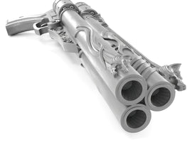 FFVII Cerberus Pistol - Advent Children DIY Cosplay Prop Kit - Tri-Barrel Revolver - Final Fantasy - 3 Headed Hellhound - Shrouded Darkness
