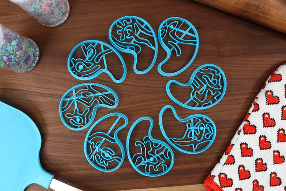 Tears of The Kingdom Cookie Cutters - Stone of Darkness, Fire, Light, Spirit, Lightning, Time, Water, Wind - Secret Stones / Zelda Baking