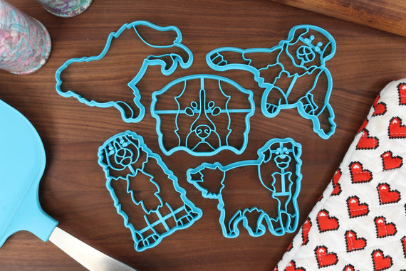 Bernese Mountain Dog Cookie Cutters - Bernese Face, Bernese Outline, Detailed Bernese, Laying Bernese, Sitting Bernese - Mountain Dogs