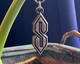 Cool S Keychain - Line S Shape - School Doodling Keychain - Rigid Infinity - Rigid S - 3 Lines Drawing - 6 Lines Drawing | KY1