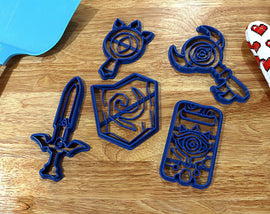 Legend of Zelda Cookie Cutters - Master Sword, Boss Key, Deku Shield, Lens of truth, Sheikah Slate - Breath of the Wild / Nintendo Gift - LootCaveCo