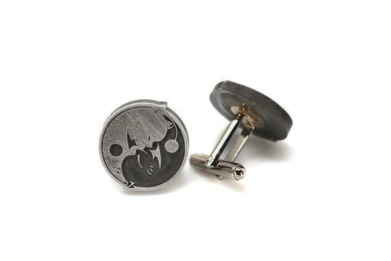 Moogle Final Fantasy X Yin & Yang Cufflinks - Final Fantasy 9 Wedding - LootCaveCo