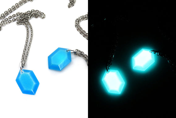 Zelda Glow in the Dark Rupee Pendant Necklace Legend of Zelda Breath of the Wild Necklace - Nintendo/Zelda Gift - LootCaveCo